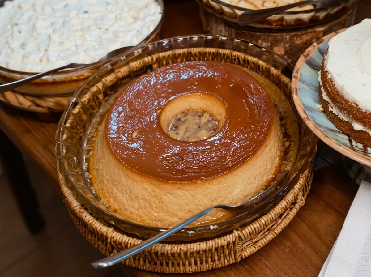 Pudim de leite artesanal com calda de caramelo
